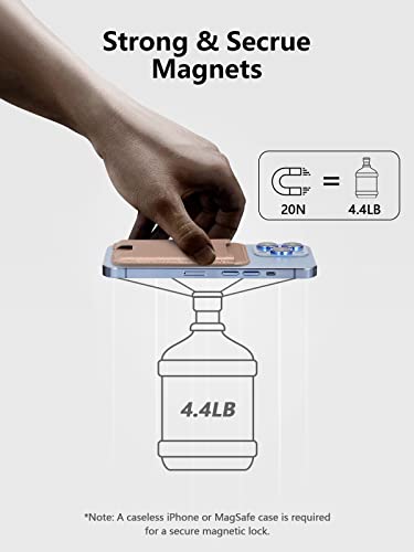 TopMade for MagSafe Wallet, Strongest Magnetic Phone Wallet, 4 Cards Holder - color: Gold