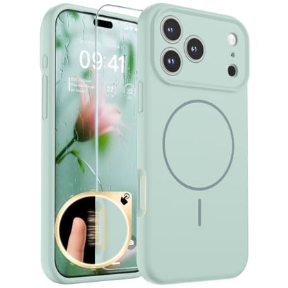 SUPFINE Silicone & Magnetic for iPhone 17 Pro Max Case - color: Aquamarine, size: iPhone 17 Pro Max