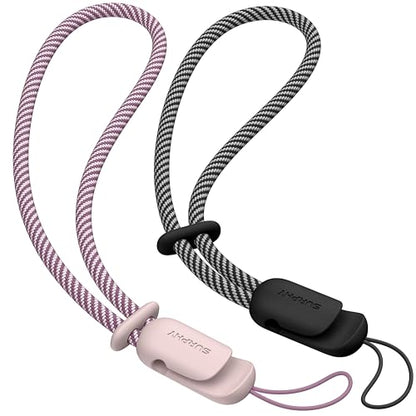 SURPHY 2 Pack Phone Lanyard, Phone Wrist Strap for Case, Camera Wrist Strap - color: Pink & Black