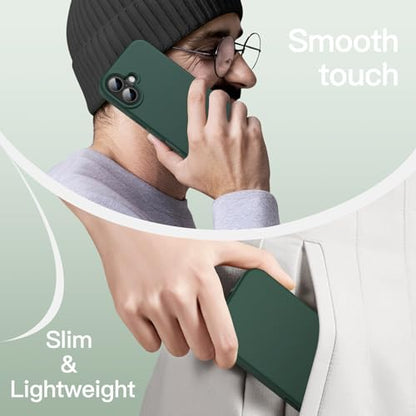 JETech Silicone Case for iPhone 16, Midnight Green | Silky Soft Touch, Shockproof Protection, Scratch Resistant, Microfiber Lining - color: Midnight Green, size: iPhone 16