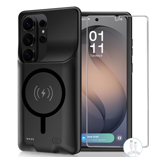 Battery Case for Galaxy S26 Ultra,[12000mAh] Large Capacity Slim Portable Protective Fast Charging Case Compatible with Galaxy S26 Ultra (6.9inch) Wireless Extended Battery Charger Case (Black) - size: Galaxy S26 Ultra