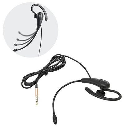 Call Center Headset, Ear Hook Single Sided 3.5mm Customer Service Headphone with Microphone Call Center Wired Headset for Mobile Phones
