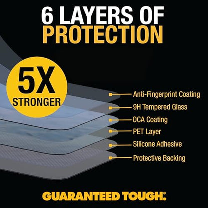 DEWALT Heavy Duty Glass Screen Protector for iPhone 15 Pro, 2 Pack Tempered Glass Screen Protector, Case Friendly, Perfect Install Tool Included, Long-Lasting Protection - size: iPhone 15 Pro