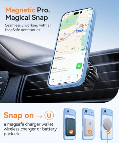CANSHN Magnetic Compatible with iPhone Air Case(6.5 Inch), Upgraded [Full Camera Protection] [Compatible with Magsafe] [Translucent Matte] Shockproof Phone Cover for iPhone 17 Air Case,Light Blue - color: Light Blue, size: iPhone Air (6.9 Inch,1 Lens)