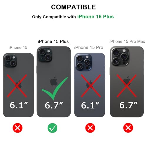 TENDLIN Compatible with iPhone 15 Plus Case Wood Grain with Carbon Fiber Texture Design Leather Hybrid Slim Case (Compatible with MagSafe) Black - color: Magnetic Black, size: iPhone 15 Plus