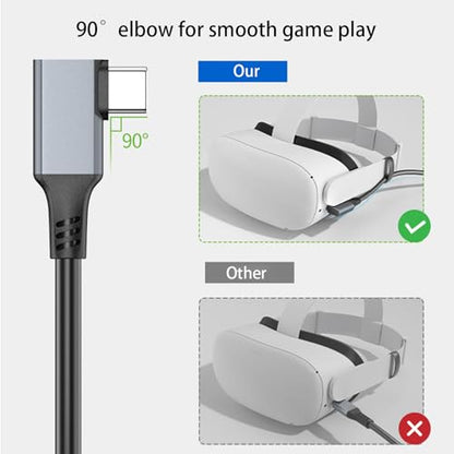 Right Angle USB C to USB C Link VR Cable 20FT, USB C 3.1 Cable