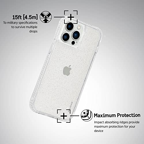 Pelican Ranger Series - iPhone 13 Case [15ft MIL-Grade Drop Protection] [Wireless Charging Compatible] Shockproof and Cute Bling Glitter Phone Case Cover for iPhone 13 6.1" with Anti Scratch - Sparkle - color: Ranger Sparkle