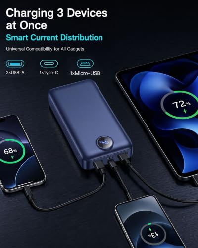 Portable Charger Power Bank 50000mAh Fast Charging External Battery Pack - color: Blue