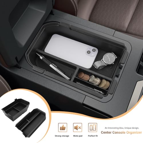 Compatible with Toyota Land Cruiser 250 Center Console Tray for Toyota Land Cruiser Accessories for 2024 2025 Toyota Land Cruiser 1958/Land Cruiser Middle Console Tray Double Layer (Not Fit Cool Box) - size: 3) Land Cruiser 2024-2027 Double Layer Tray