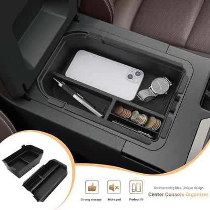 Compatible with Toyota Land Cruiser 250 Center Console Tray for Toyota Land Cruiser Accessories for 2024 2025 Toyota Land Cruiser 1958/Land Cruiser Middle Console Tray Double Layer (Not Fit Cool Box) - size: 3) Land Cruiser 2024-2027 Double Layer Tray