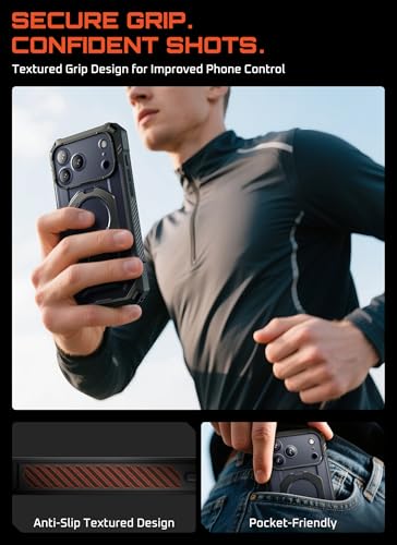 SUPCASE for iPhone 17 Pro Case with Tempered Glass Screen Protector, Black - color: Black