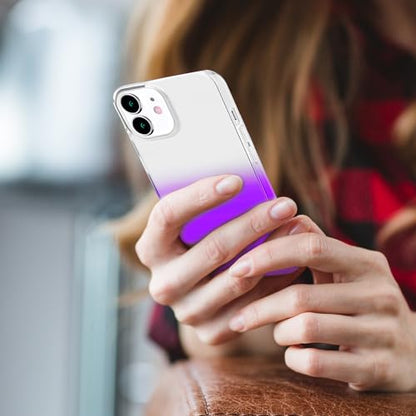 JJGoo Compatible with iPhone 12 Case & iPhone 12 Pro Case Clear, Soft Transparent Shockproof Protective Slim Thin Bumper Phone Cover for 12 and 12 Pro - 6.1 inch, Purple Gradient - color: Gradient Purple