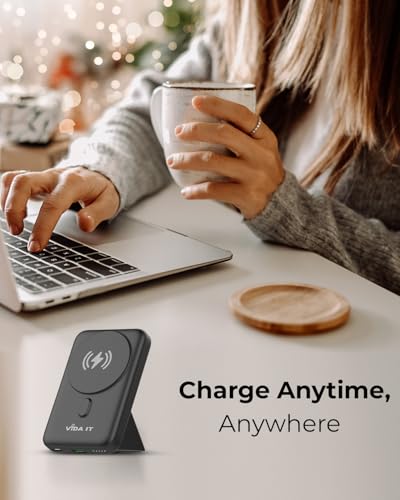 Magnetic Power Bank for iPhone 15/14/13/16/17 Pro Max Wireless Portable Charger for Samsung Android Phone Fast Charging, 10000mAh USB Battery Pack for Heated Vest Clothing, Rechargeable PD QC Qi USB-C