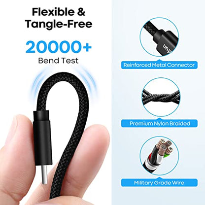CLEEFUN Extra Long USB A USB C Cable 26ft, USB to USB C Power Cable 26 Foot - color: Black, size: 26ft