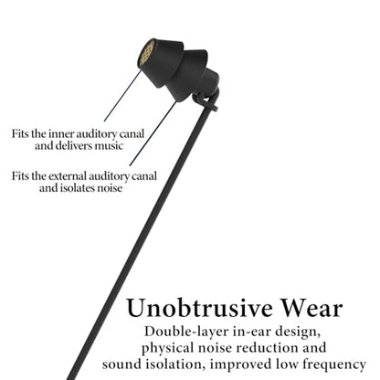 GEEKRIA Sleep Earplugs, 6.6 ft / 200cm Mono Earbud Single Ear Noise Isolating Earphone, 3.5 mm Tangle-Free Sleep Headphones for Side Sleepers in-Ear Wired Headphones (Without Mic/Black) - size: 6.6 FT