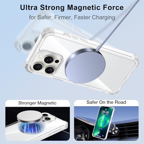 Clear Case for iPhone 13 Pro Max Magnetic 360 Rotatable Ring Stand | Military Grade Heavy Duty Cover with 360 Rotatable Ring Kickstand -260417 - color: Clear, size: iPhone 13 Pro Max