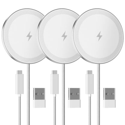 15W Magnetic Fast Charging Pad, Wireless Charger for Apple MagSafe - color: White*3