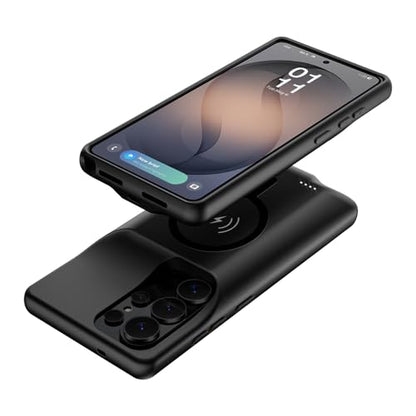 Battery Case for Galaxy S26 Ultra,[12000mAh] Large Capacity Slim Portable Protective Fast Charging Case Compatible with Galaxy S26 Ultra (6.9inch) Wireless Extended Battery Charger Case (Black) - size: Galaxy S26 Ultra