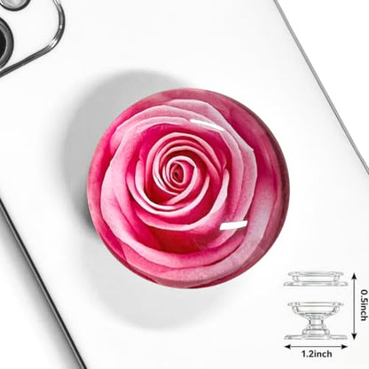 Clear Crystal Glitter Collapsible Expanding Moblile Cell Phone Grip Stand Holder for Smartphones and Tablets Phone Accessory（Pink Rose Flower） - color: Green