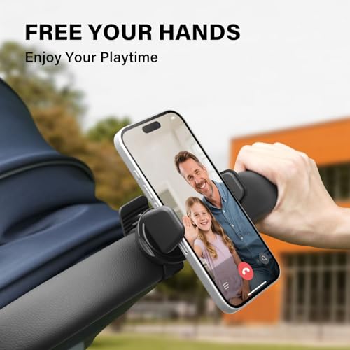 A2C Hand-Free Stroller Phone Holder, Adjustable Strap Fits 0.5-1.5 inches Handlebars, Universal Phone Mount for Gym Equipment,Treadmill, Peloton Exercise Bikes, Compatible with 4.7-6.9" Smartphones