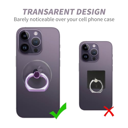 2 Pack Jsoerpay Clear Phone Ring Holder, Lavender - color: Lavender 2
