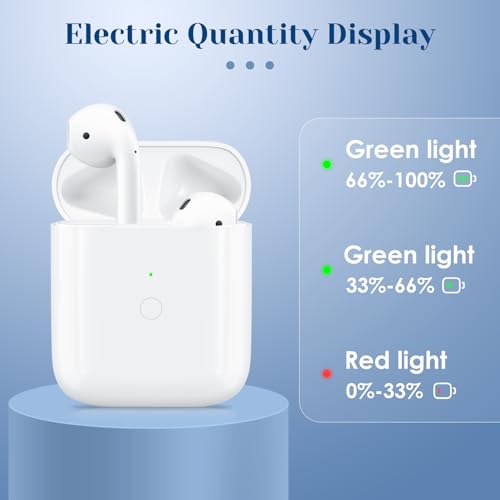Compatible for AirPods 1st 2nd Gen Wireless Charging Case, Wireless Charging Case Replacement for Airpod 1 2 Charging Case with Bluetooth Pairing Sync Button - size: 2.11"(2 Case-C)