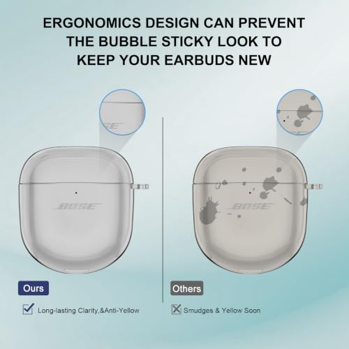 Aircawin for Bose QuietComfort Earbuds II/QuietComfort Ultra 1/2 Case Clear - color: Clear Black
