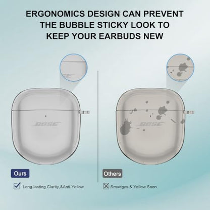 Aircawin for Bose QuietComfort Earbuds II/QuietComfort Ultra 1/2 Case Clear - color: Clear Black