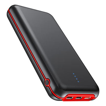 RETMSR Portable Charger 30000mAh 22.5W USB C Fast Charging with Flashlight - color: Black Red