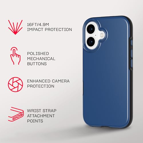 Tech21 EvoDusk for iPhone 16- Compatible with MagSafe - Impact Protection Case 15x Military Standard Tested - in Blue/Black - color: Blue/Black, size: iPhone 16