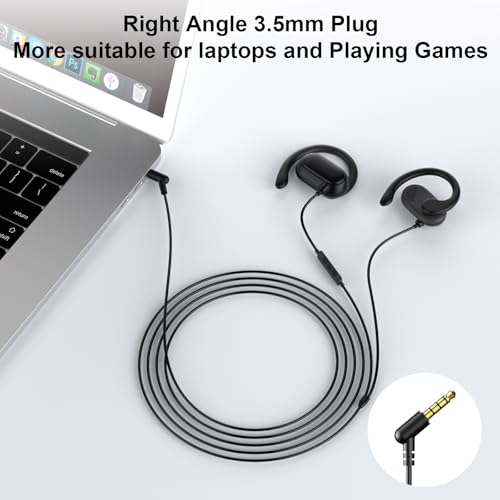 Open Ear Headphones Wired 3.5mm Earphones for Chormebook Laptop PC