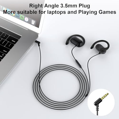 Open Ear Headphones Wired 3.5mm Earphones for Chormebook Laptop PC