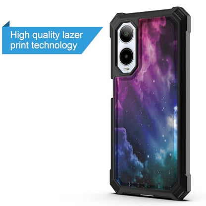 for Cricket Debut S3 Phone Case (U572AC)/AT&T Vista 2 (U572AA) w/[Built-in Screen Protector] Dual Layer Shockproof [Military-Grade][Full-Body] Protective Cover for Women Man Blue Black Star Galaxy - color: BLD IN GALAXY STAR