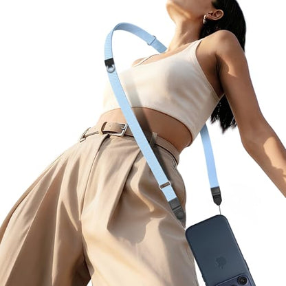 TiMOVO Phone Lanyard Crossbody for iPhone 17 Series Case, Adjustable Anti-Theft Phone Strap with Quick Release Buckle - color: Light Blue