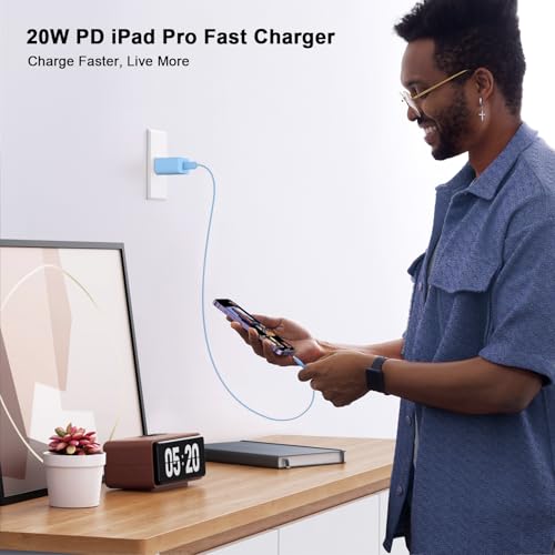 iPhone 17 16 15 Charger Fast Charging 10FT, 20W USB C Charger Block & Cable - color: Blue