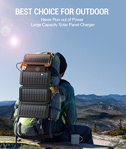 BLAVOR Solar Power Bank 20,000mAh Portable Charger with 4 Foldable Panels