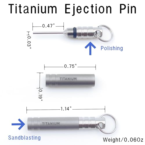 Titanium SIM Card Tray Removal Tools, Eject Pins Tools, Ejector Pins Needle Remover, EDC Portable Key Pendant