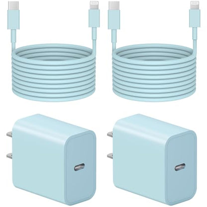 Extra Long 10FT iPhone 14 13 12 Charger Fast Charging 2-Pack 20W Super Fast Charger with Long Fast Charging Cable for iPhone 14/13/12/11 Pro Max,14 Plus,Mini,Pro/XS/SE/XR/iPad - Blue - color: Blue