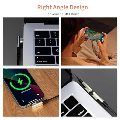 240W 90° Magnetic USB-C Adapter, 40Gbps, 4K, Right-Angle - size: 2 Pack (4 Tips)