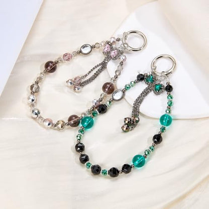 BEEFLYING Beaded Phone Charm Wrist Strap for Case - color: Cyan