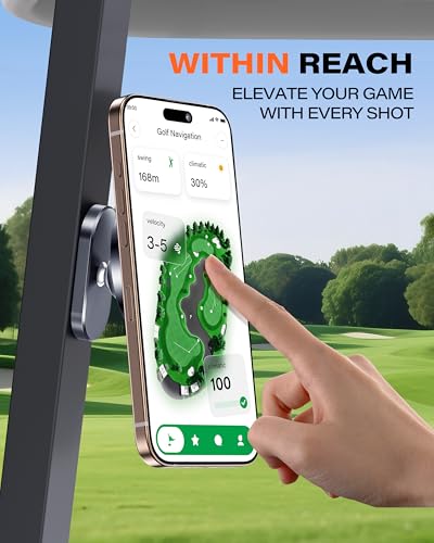 A2C Alloy Magnetic Golf Cart Phone Holder, Unique Golf Accessories for Men - color: 1x Iron Gray