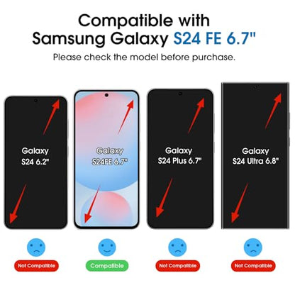 amFilm OneTouch for Samsung Galaxy S24 FE Screen Protector Tempered Glass - size: S24FE-6.7"