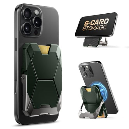 i-Blason for MagSafe Wallet with Stand & RFID Blocking, 6-Card Holder Green - color: Green, size: Only Wallet