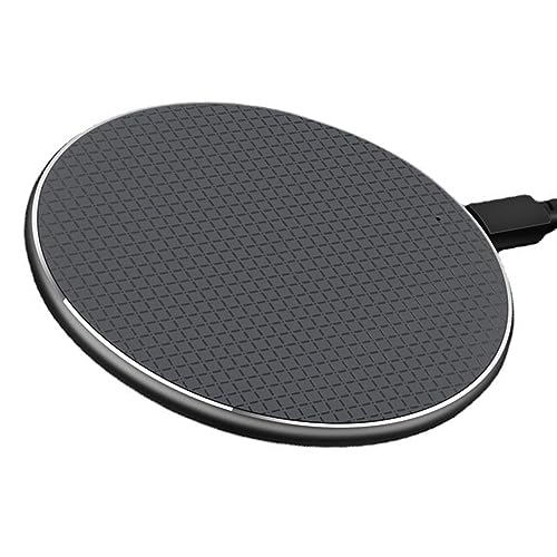 Wireless Charger 15W Fast Charging Pad, QiCertified Wireless Phone Charging Station with LED Indicator, Slim Aluminum Alloy Multi Protection for All QiStandard Devices