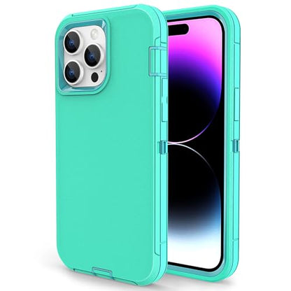 for iPhone 15 Pro Max Case, Dual Layer Shockproof Full Body Cover Military Grade Drop Protection Heavy Duty Protective Phone Case for Apple iPhone 15ProMax 6.7 inch (Turquoise/Light Blue) - color: Turquoise/Light Blue