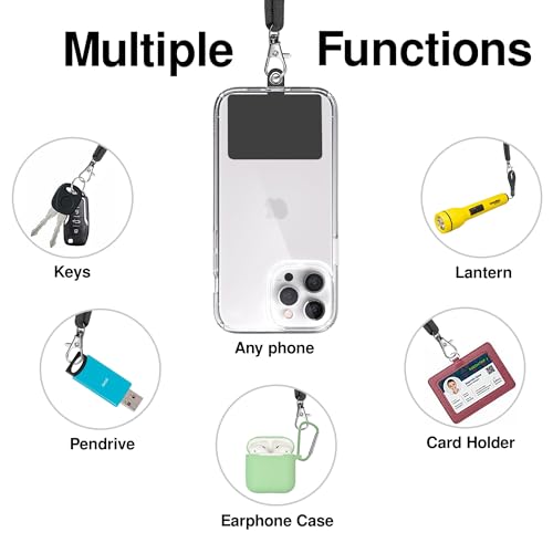 TBOC Cell Phone Lanyard [Cobalt Blue] - Comfortable Universal Smartphone Lanyard - Easy to Use Neck Phone Holder [Black Patch] - Adjustable Length Phone Strap Crossbody - Fits All Mobile Phones - color: Cobalt Blue