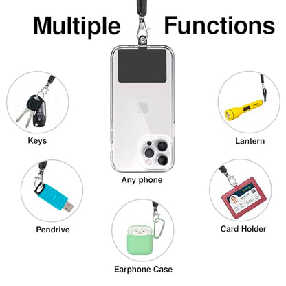 TBOC Cell Phone Lanyard [Cobalt Blue] - Comfortable Universal Smartphone Lanyard - Easy to Use Neck Phone Holder [Black Patch] - Adjustable Length Phone Strap Crossbody - Fits All Mobile Phones - color: Cobalt Blue