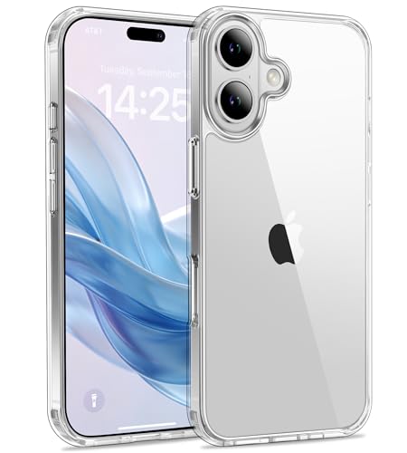 USLAI Case for iPhone 16 Plus, Anti-Yellowing, Crystal Clear Back, Shockproof & Military‑Grade Drop Protection - Transparent - color: Clear, size: iPhone 16 Plus