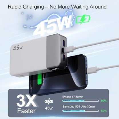 NOBIS 45W 20000mAh Portable Charger Power Bank Fast Charging - color: White