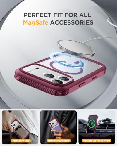 Miracase for iPhone 17 Pro Privacy Series Case, Magsafe, Cherry - color: Cherry, size: iPhone 17 Pro